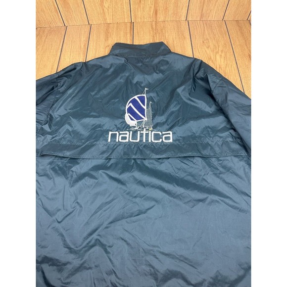 Vintage 90s Nautica made USA , Green Windbreaker Sailboat Big‎ Logo Size XL - Picture 3 of 16